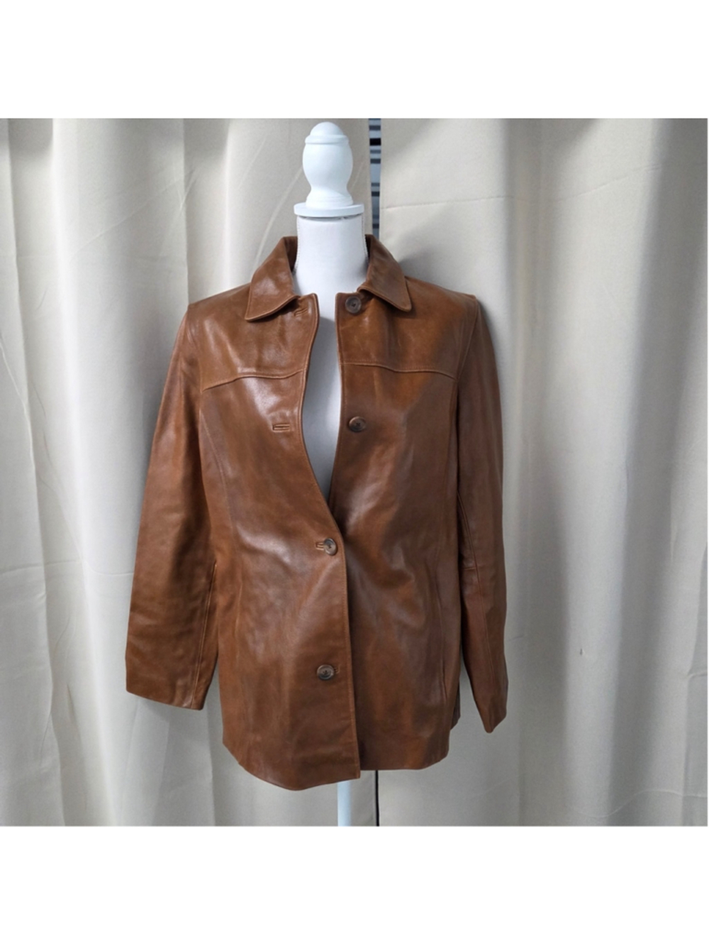 Vintage Sonoma Tan Leather Jacket Women Size L